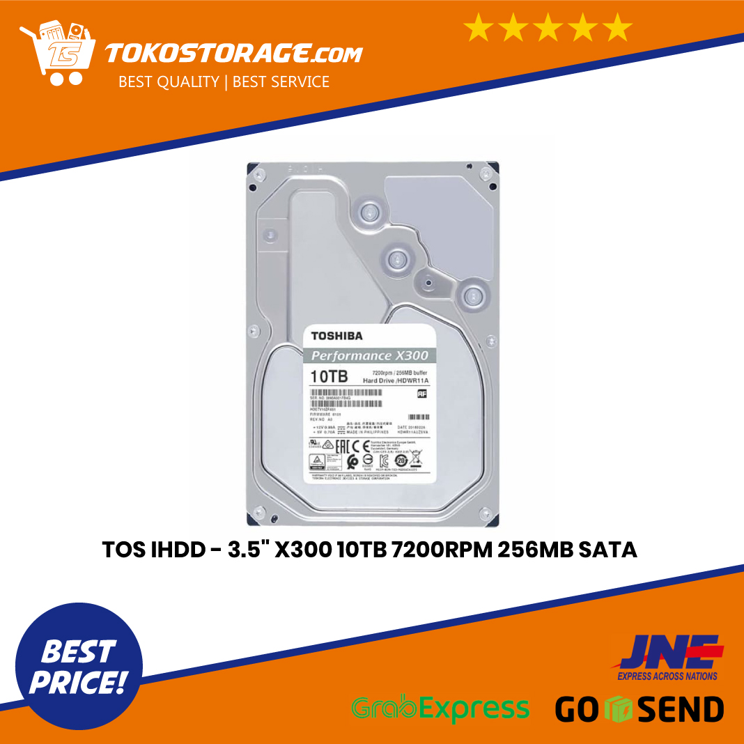 Toshiba Hard Disk Internal - 3.5 X300 10TB 7200RPM 256MB SATA