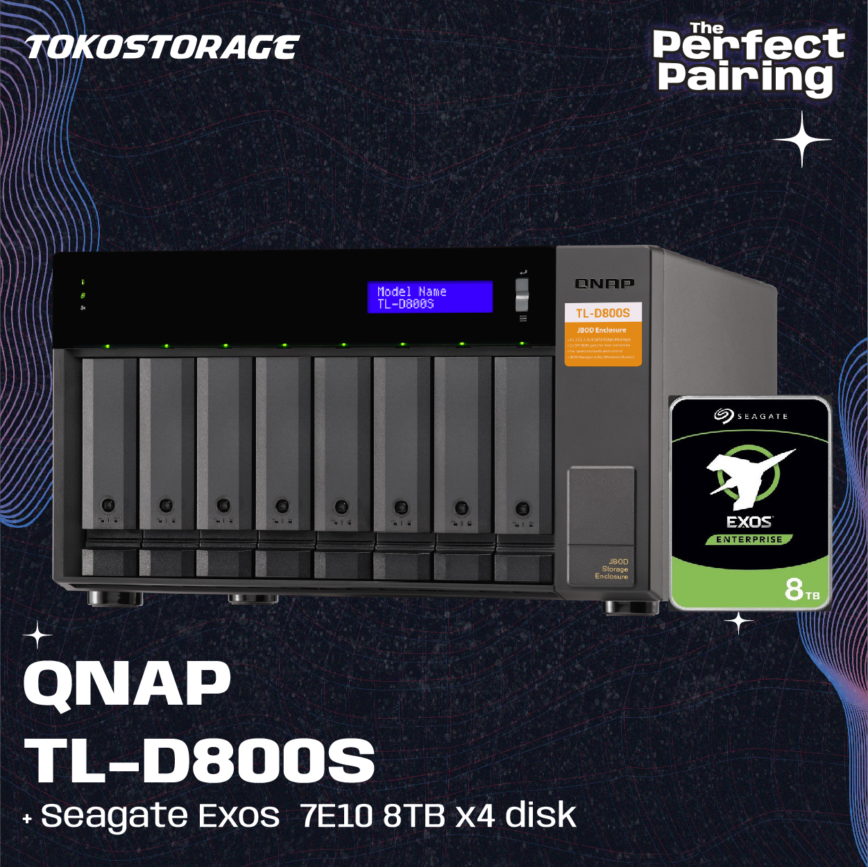 QNAP TL-D800S dan HDD Seagate EXOS 8TB - 4 x 8TB